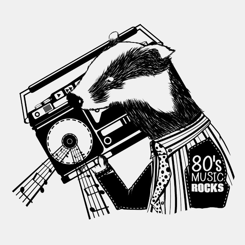 Badger with a boombox