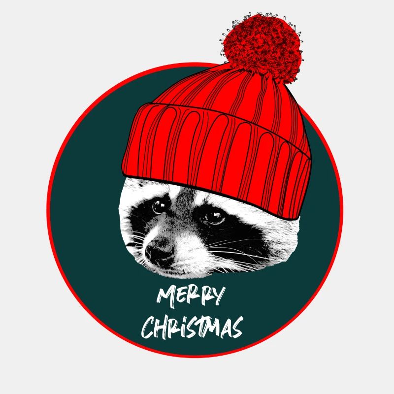 Lustiger Waschbär - Weihnachten