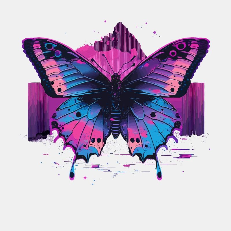Vaporwave Ästhetischer Schmetterling