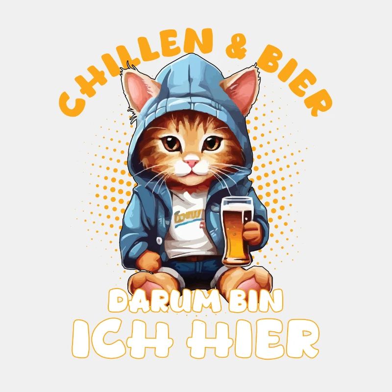 Chillen und Bier Katze