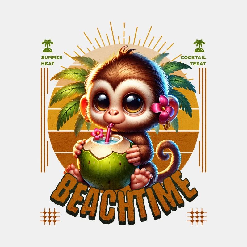 Monkey with Cocktail Beachtime