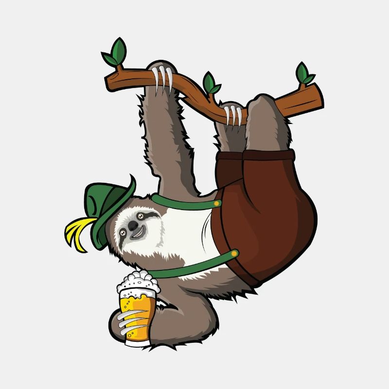 Bavarian sloth with Bavarian hat