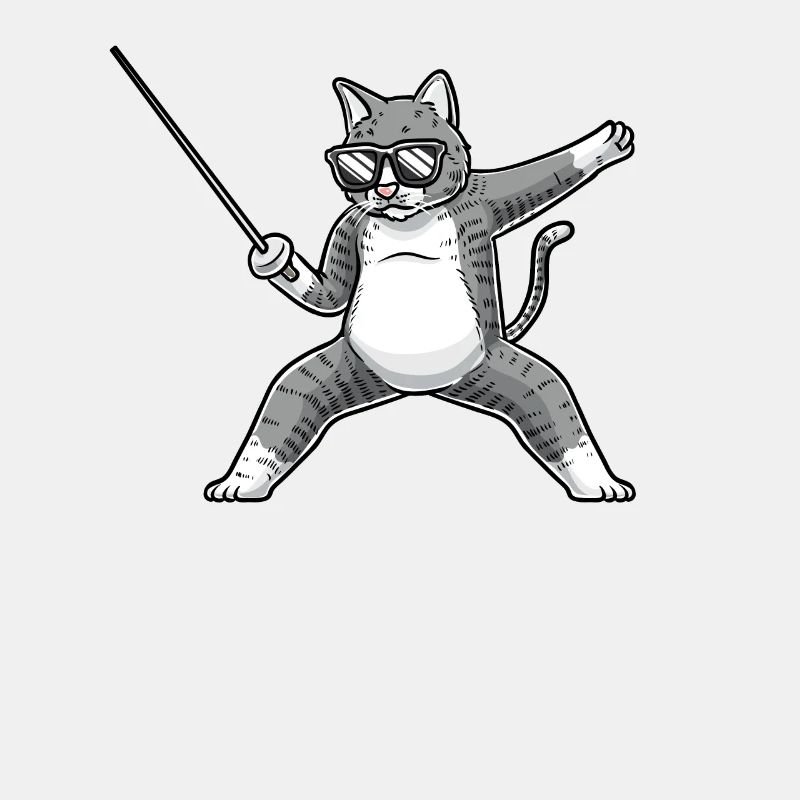 Fechten Katze Fechter degenkämpferfechter