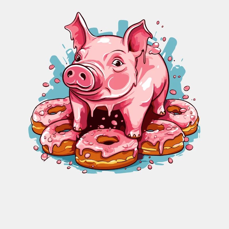 Der glasierte Donut Schwein