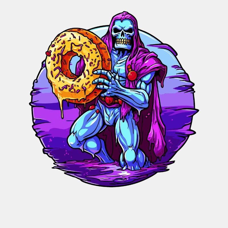 Le beignet squelette du super-vilain bleu