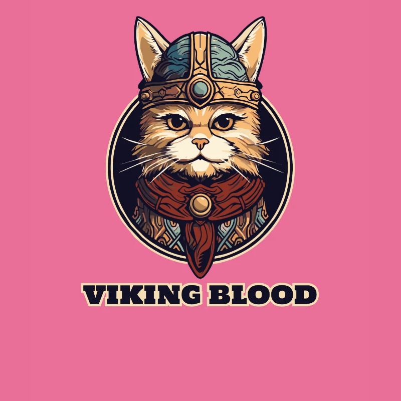 Wikingerkatze mit Wikingerhelm und Wikingerblut