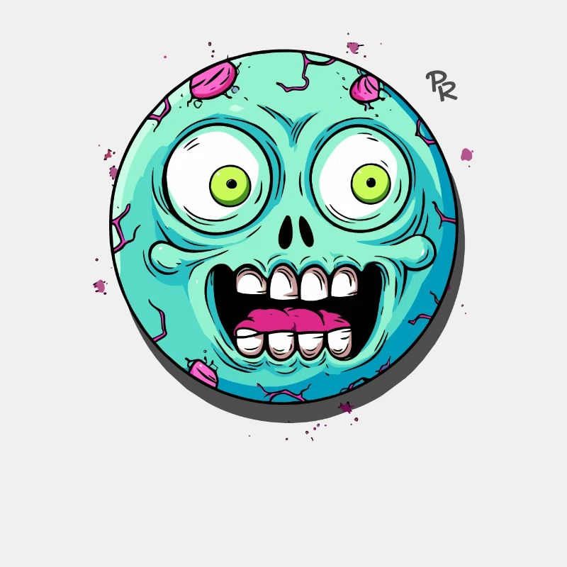 Augen weit offen: Schock, ein Zombie