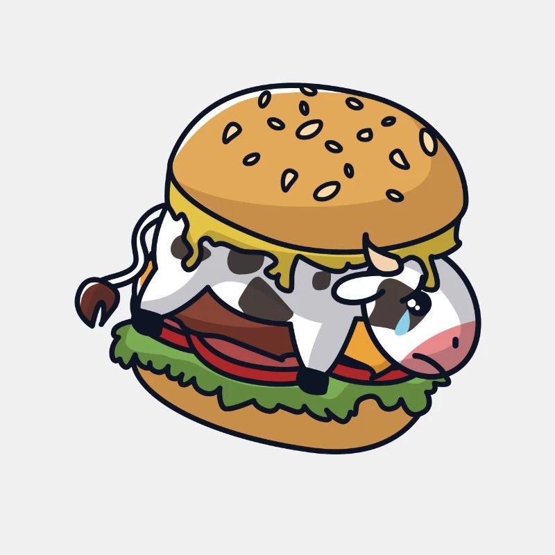 Kuh in einem Burger