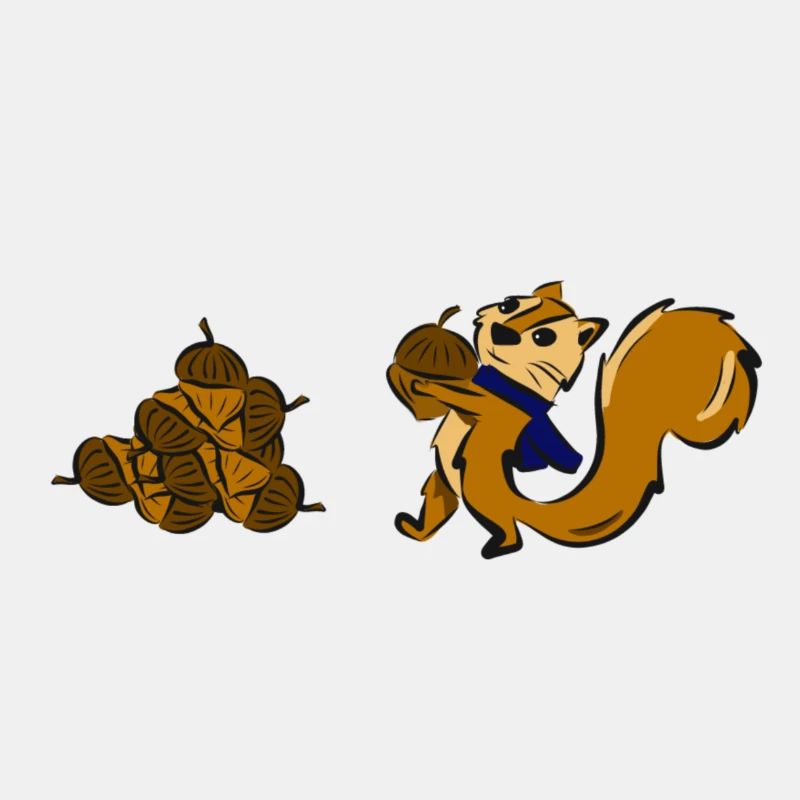 Eichhörnchen sammelt Nüsse