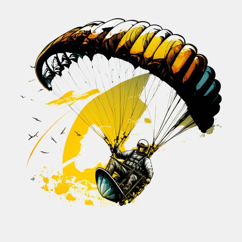 Flying high, paragliders in action