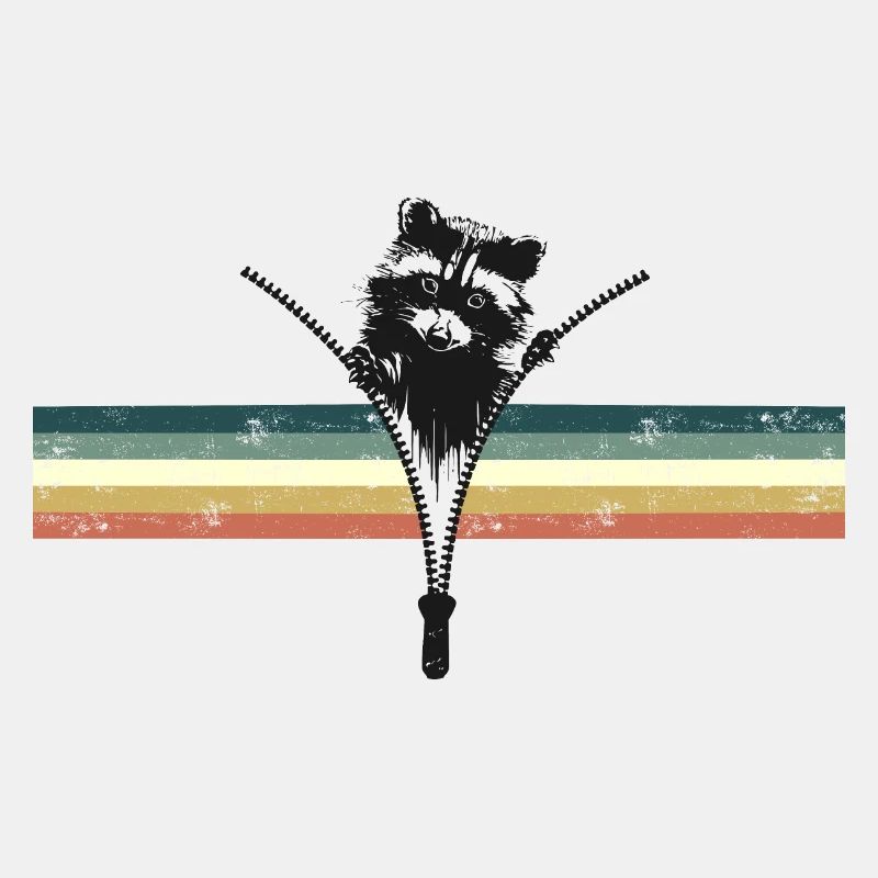 Süßer Waschbär - Retrostripes