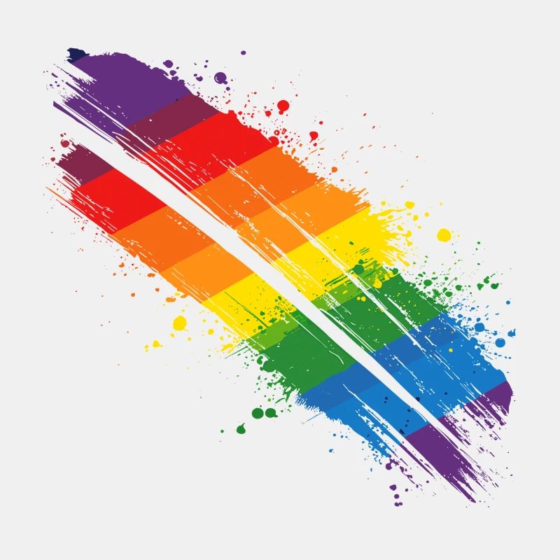 Regenbogen Pinselstrich