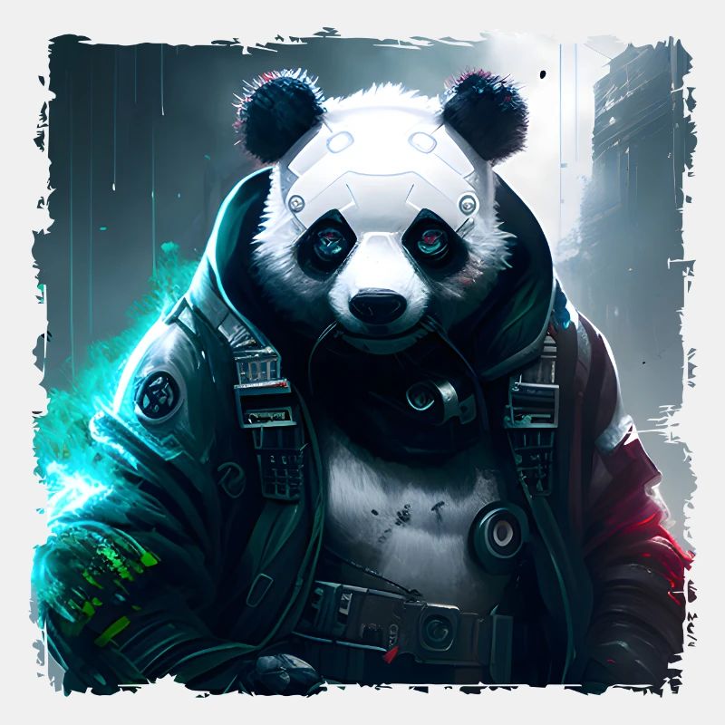Panda Future Neon Cyber Suit Robot