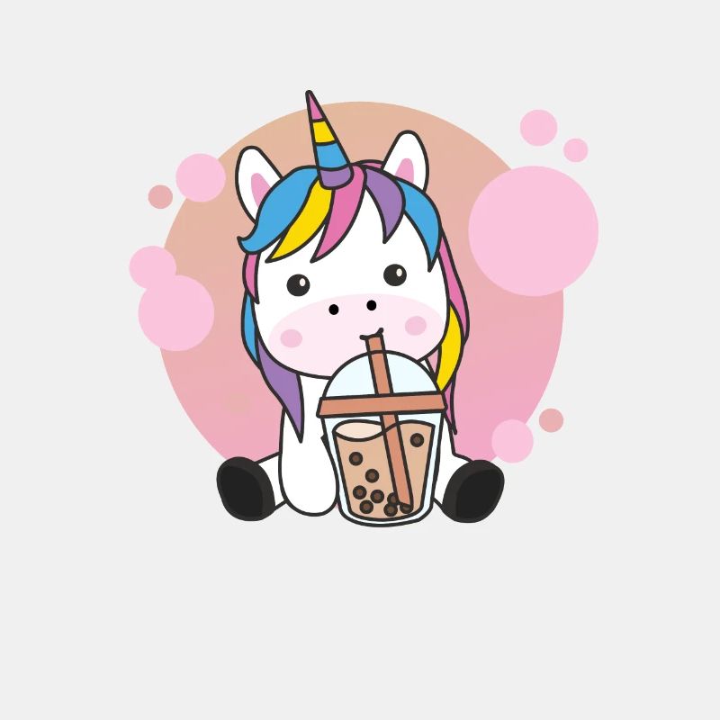 Bubble Tea Einhorn mit Schokolade süße Tiere