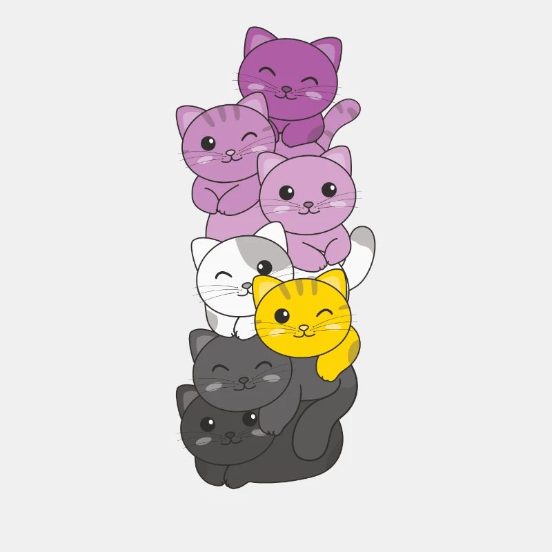 Monosexuel Flag Pride LGBTQ Cute Cat Stack