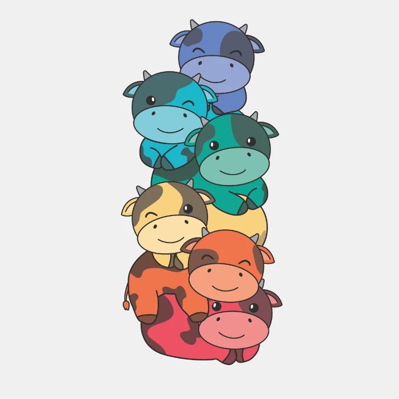 Rainbow Flag Pride LGBTQ Cute Cow Stack