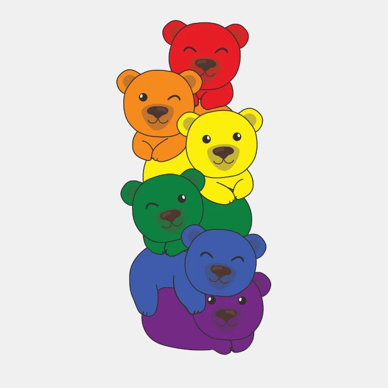 Rainbow Flag Pride LGBTQ Mignon Bear Stack