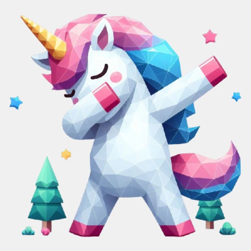 Dabbendes Einhorn Polygon klein