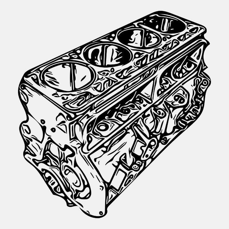 Auto Engine Block Cylinder Displacement Fan