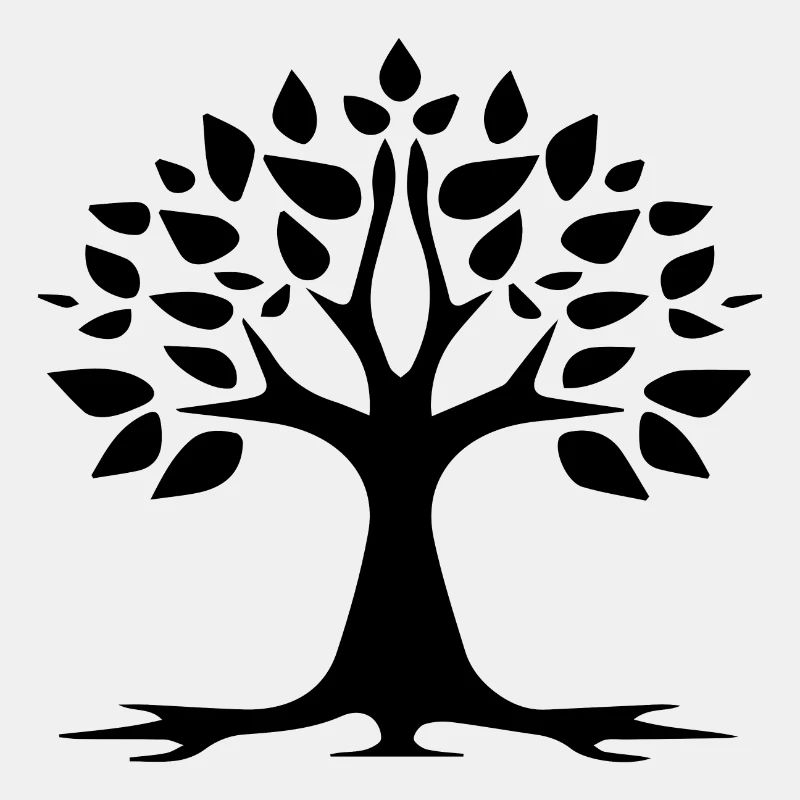 Stylized Tree Simple Tattoo Logo