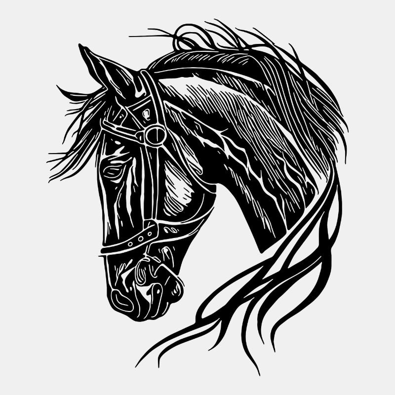 Beautiful stallion with elegant waving mane