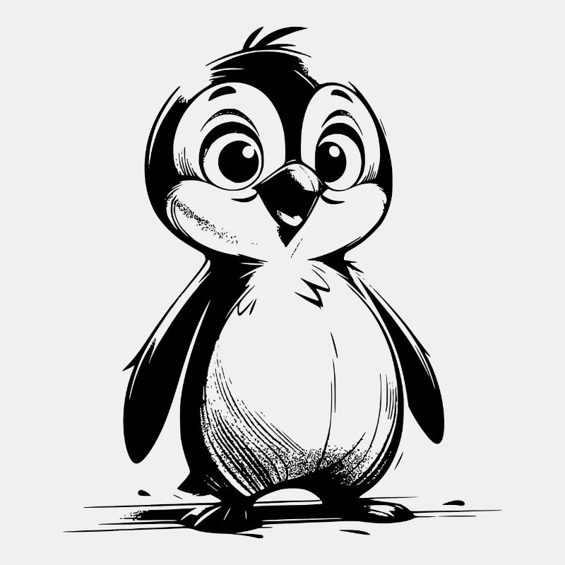 Pingouin Bébé Dessin Dessin Animé Style Pingouins