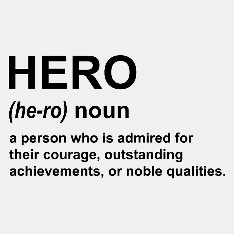 Hero Definition Schwarzer Text.