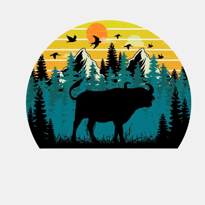 Sonnenuntergang Bison
