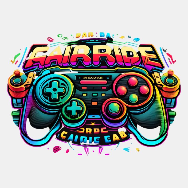 Arcade gaming controller neon