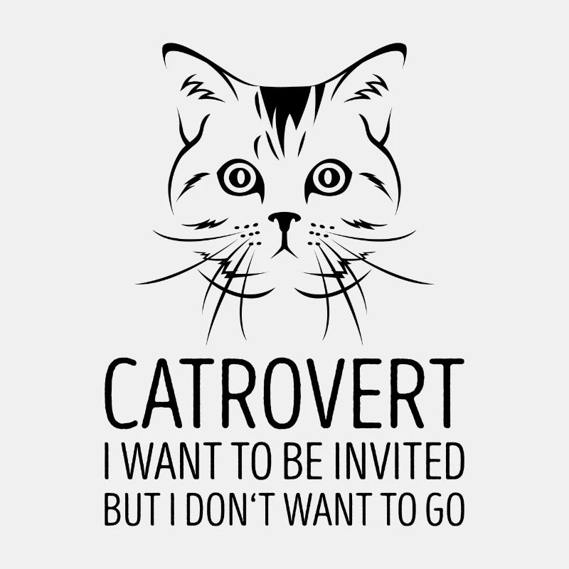 Catrovert Cat Introvert Gift