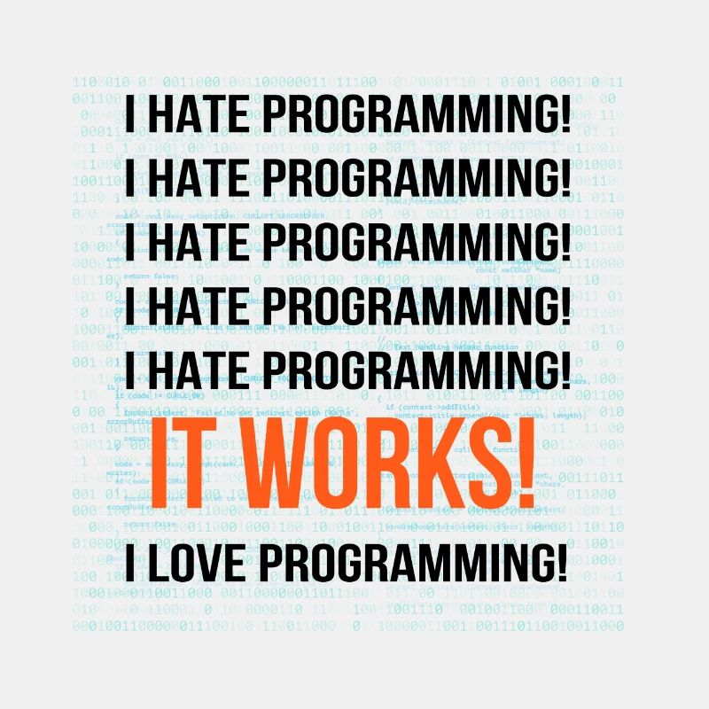 I hate programming It works I love programming