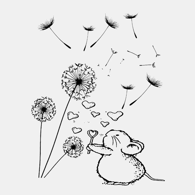 Süßes Mäuschen mit Pusteblume