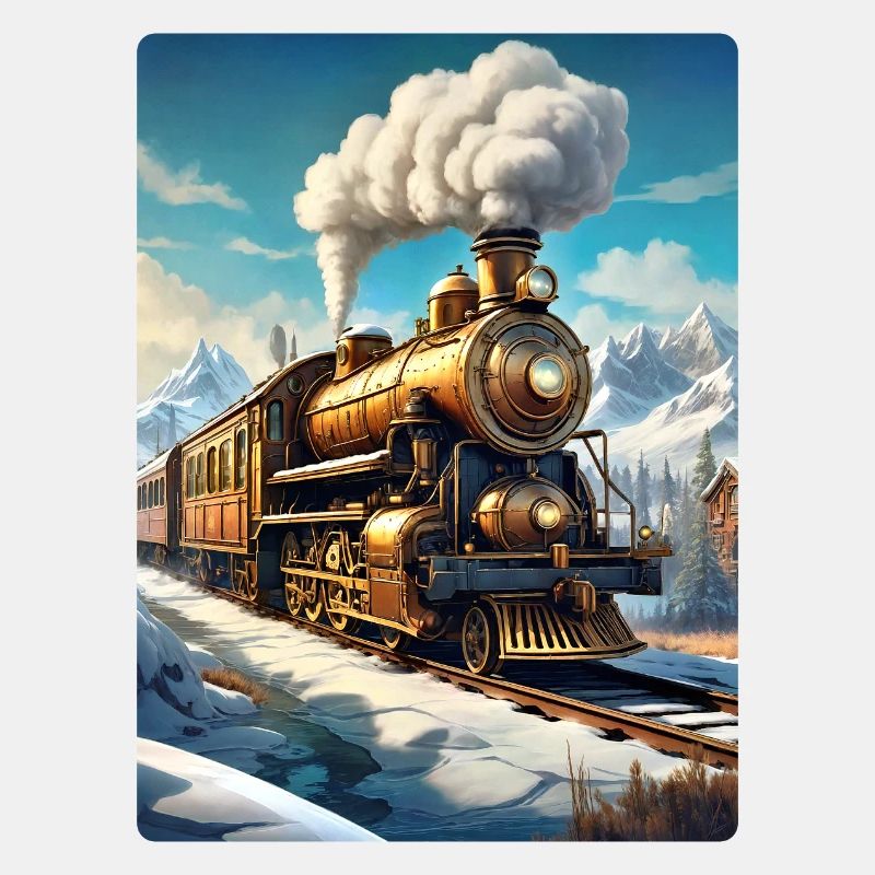 Steampunk Winterlandschaft Dampflok 1.5