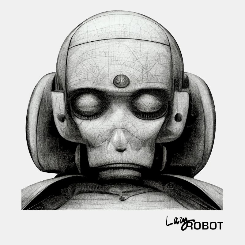 Scetch d’un robot de rêve masculin triste