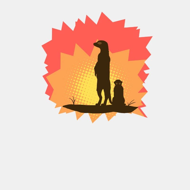 Erdmännchen Design Meerkat Silhouette