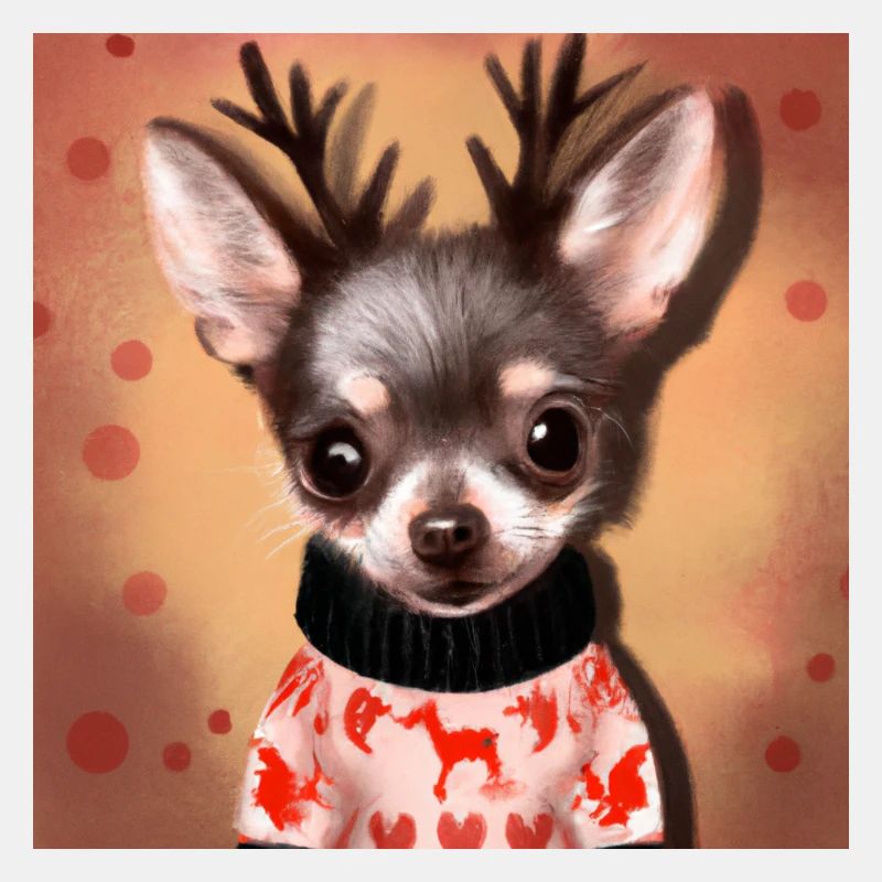 Doux heureux, chien Chihuahua dans un pull de Noël