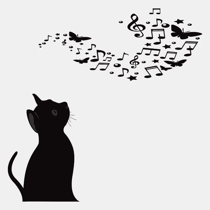 Chat avec des notes de musique