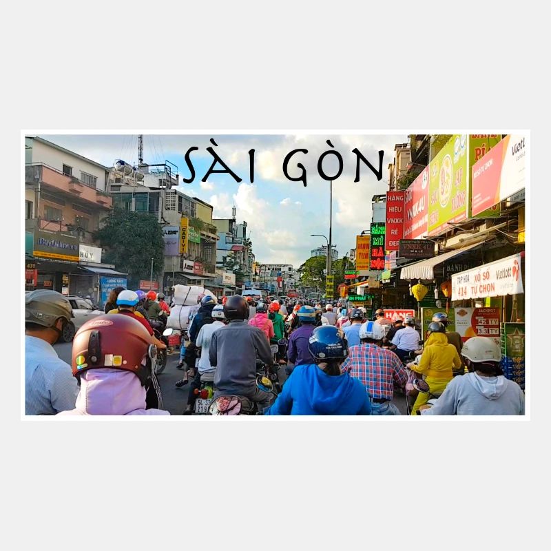 Rush hour in Saigon, Vietnam