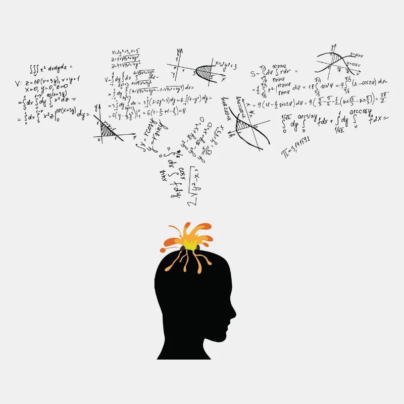 Tête intelligente Éruption volcanique avec formules