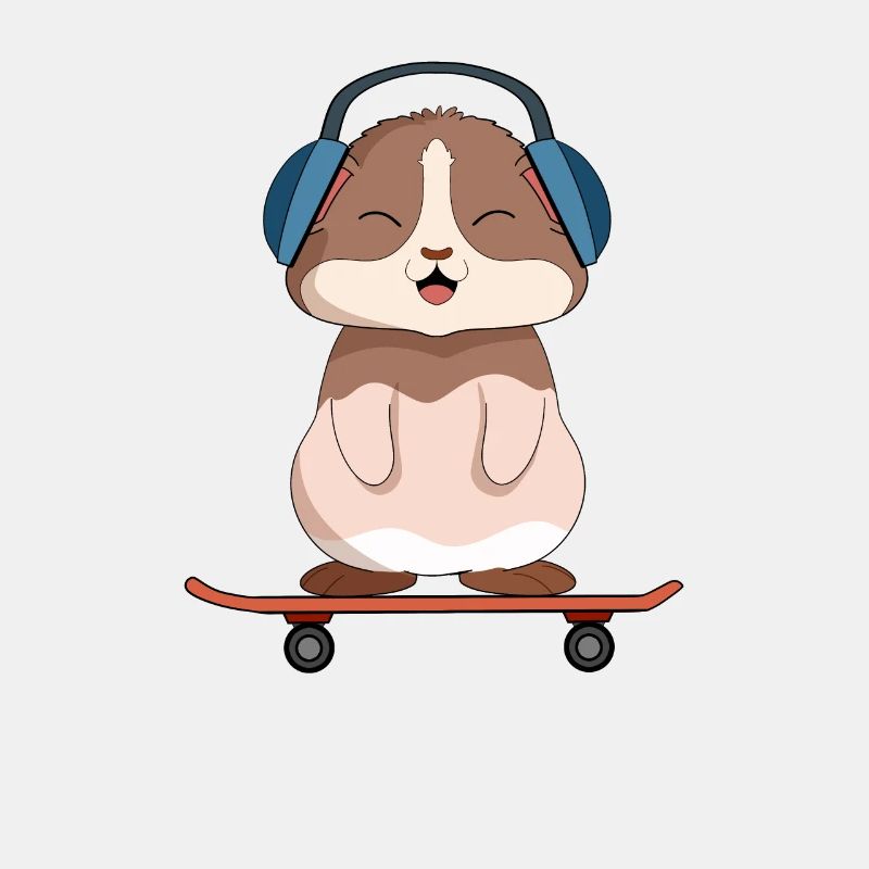 Guinea Pig Skateboarder