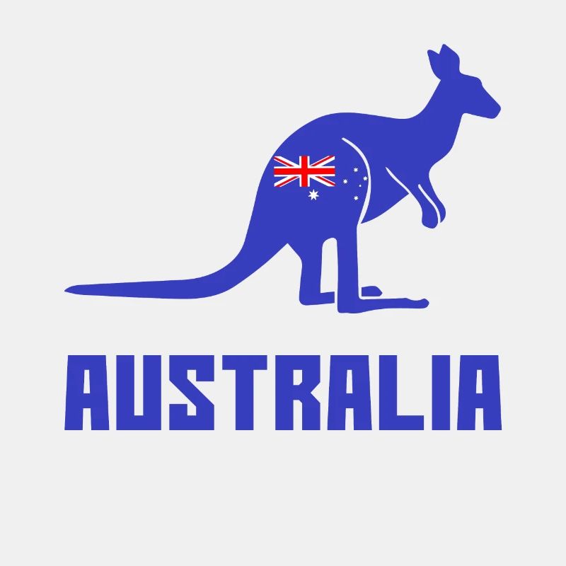 Kangaroo with Australia flag