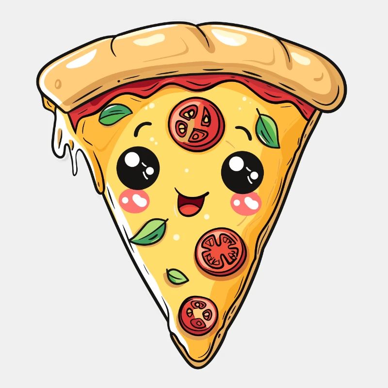 DRÔLE DE VISAGE DE PIZZA AMATEUR DE RESTAURATION RAPIDE