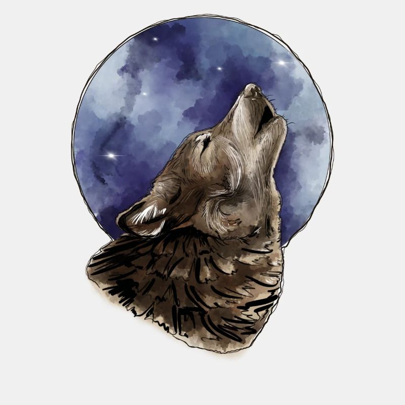 Wolf und Mond