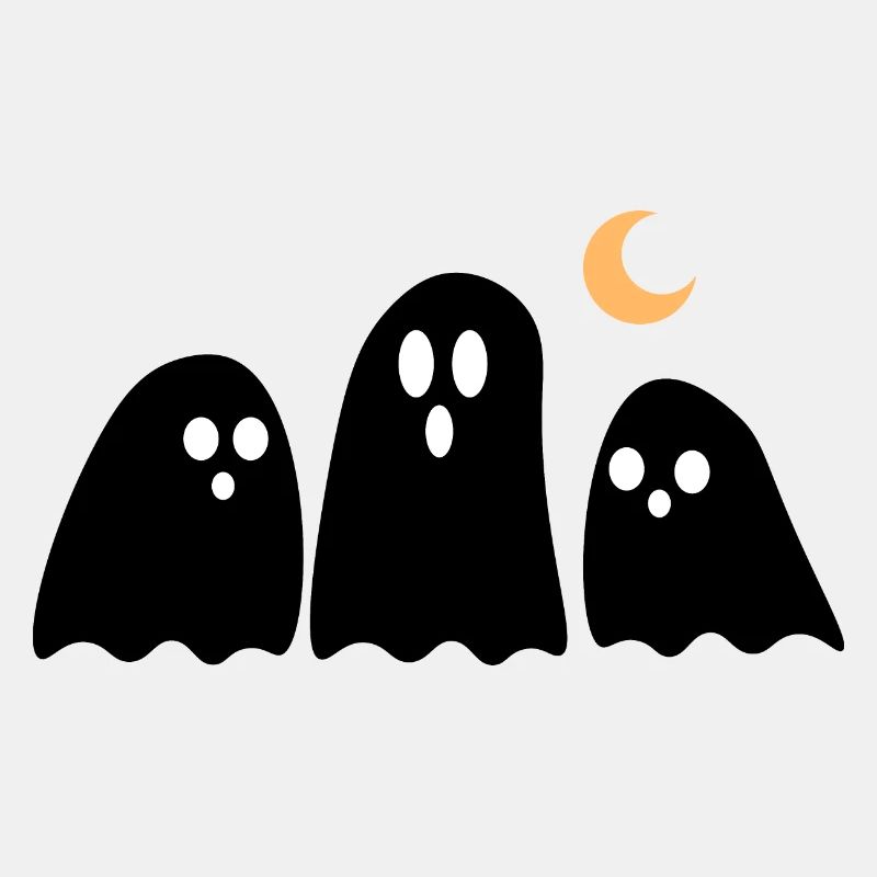 Halloween Ghosts Black