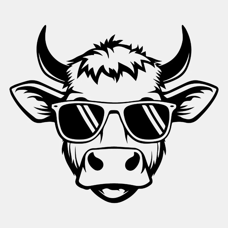 Coole Kuh mit Sonnenbrille