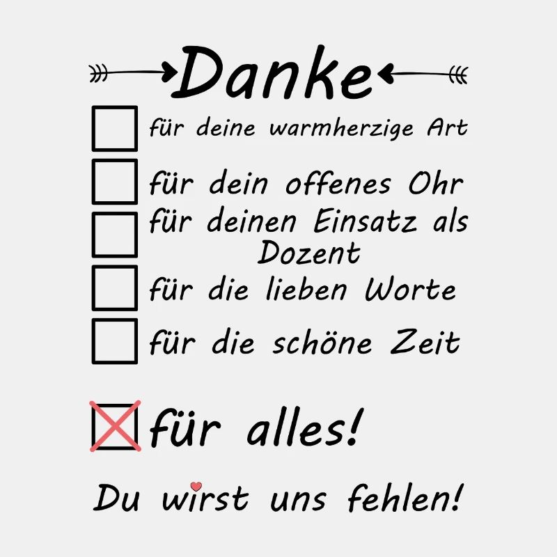 Dozent Abschied Abschiedsgeschenk Danke