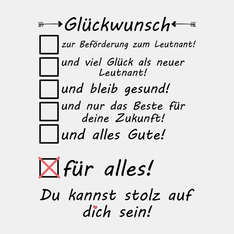 Beförderung zum Leutnant Glückwunsch