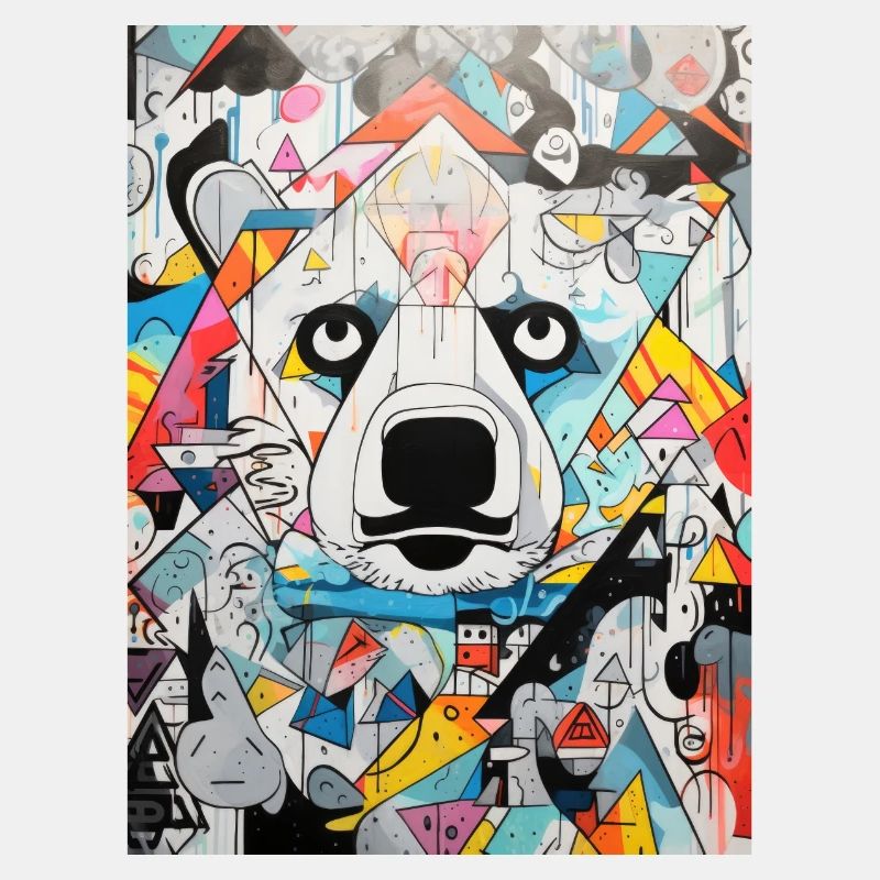 polarbär graffiti geometric