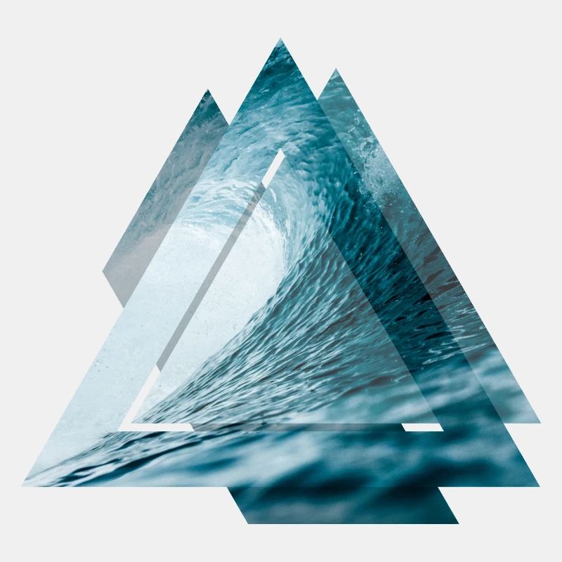 Vague de surfeur triangle