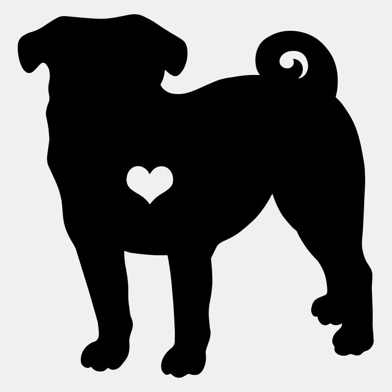 Mops Pug Herzschlag Hundehalter Geschenk